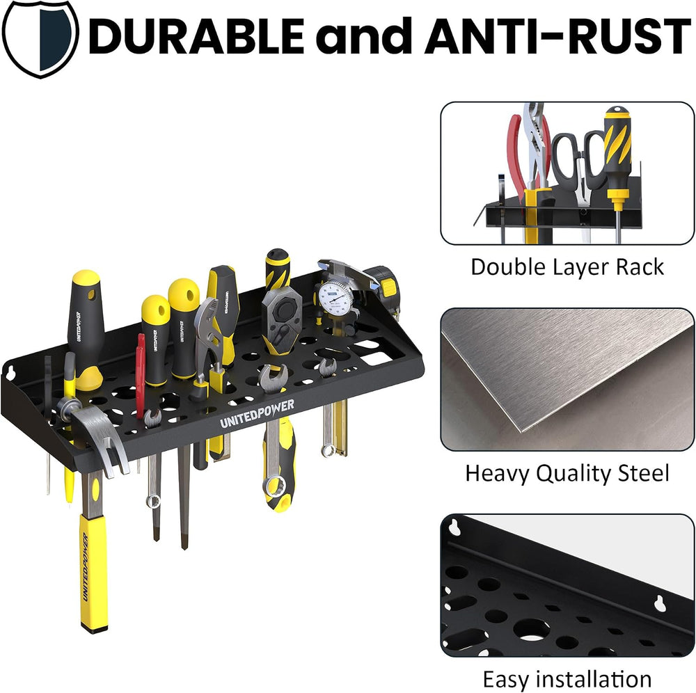UNITEDPOWER Wall Mount Tool Storage Rack, Screwdriver Holder, Pliers Organize...