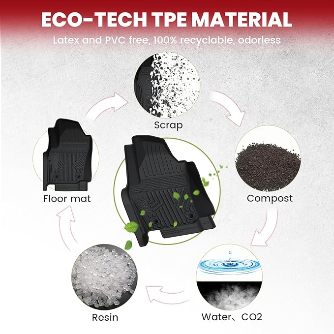 LASFIT Floor Mats for Toyota Tacoma 2024 2025 Double Cab All Weather Floor