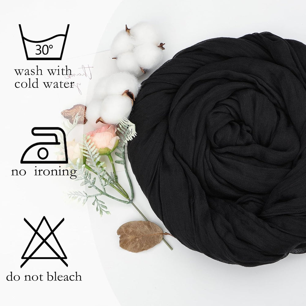 16 Pack Black Cheesecloth Halloween Table Runner 10ft 23x120 Inch
