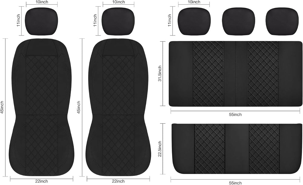 Breathble Car Seat Covers Full Set,Washable Seat Covers for Cars,Premium Clot...