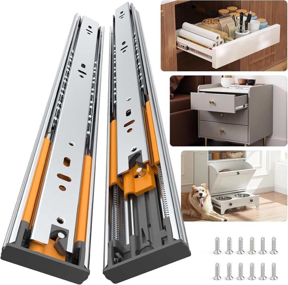 Furniware 5 Pairs 16 Inch Soft Close Drawer Slides Side Mount