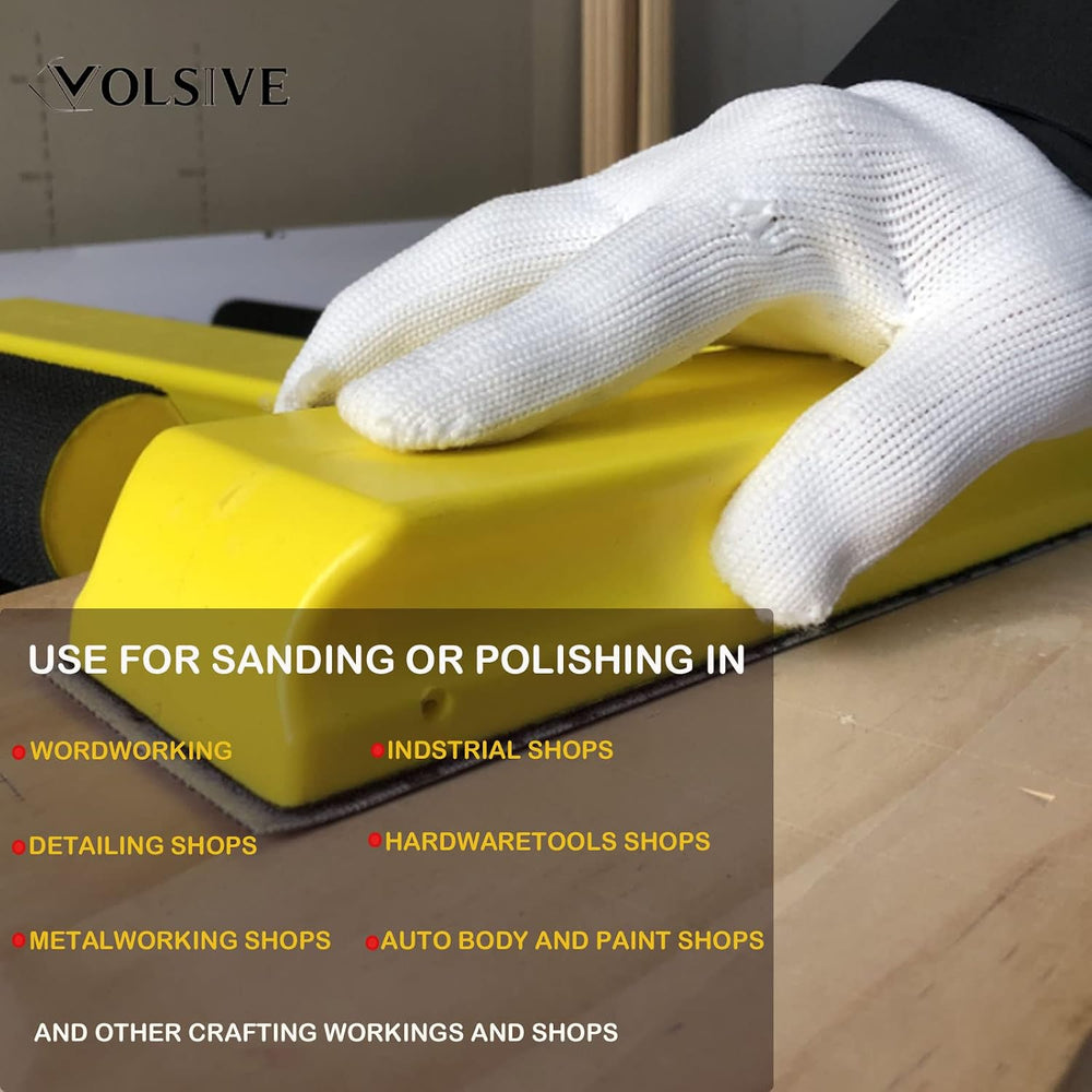 VOLSIVE 7pcs Hand Sanding Block Set, Rectangle Handheld Sanding Pad, Hook and...