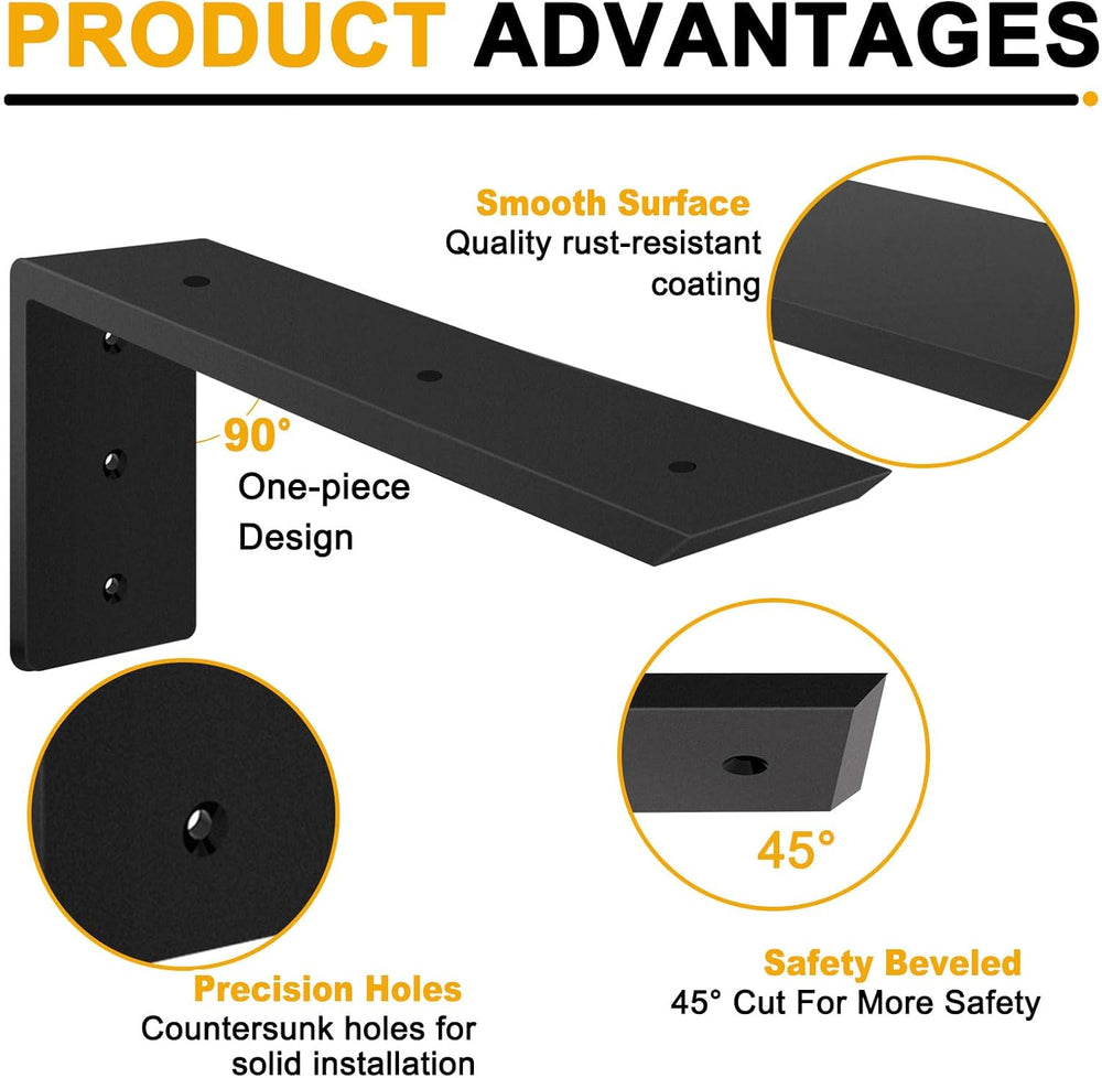 Countertop Support Brackets, Heavy Duty L Shelf Bracket 12'' x 6'...