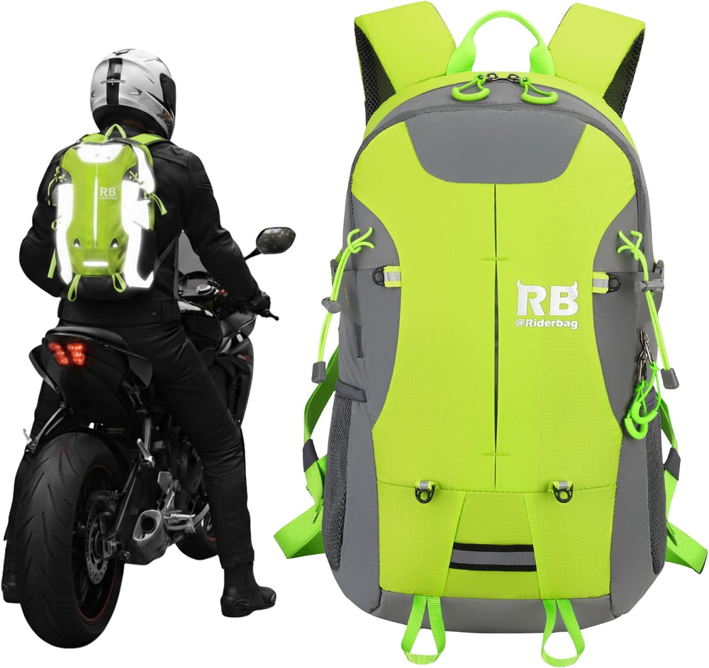 riderbag Reflective Motorcycle Backpack, Hi Viz Commuter Riding Bag