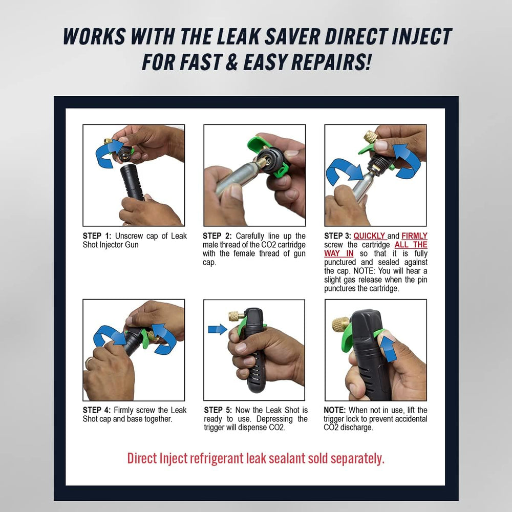 Leak Saver - Leak Shot Refrigerant Grade CO2 Refill Cartridges (24 Pack) - Re...