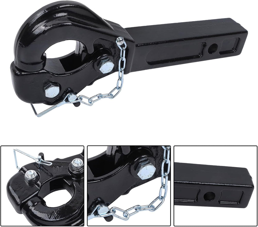 10-Ton Pintle Hitch for 2-Inch Receiver Hook Military Receiver 20000LBS Fits ...