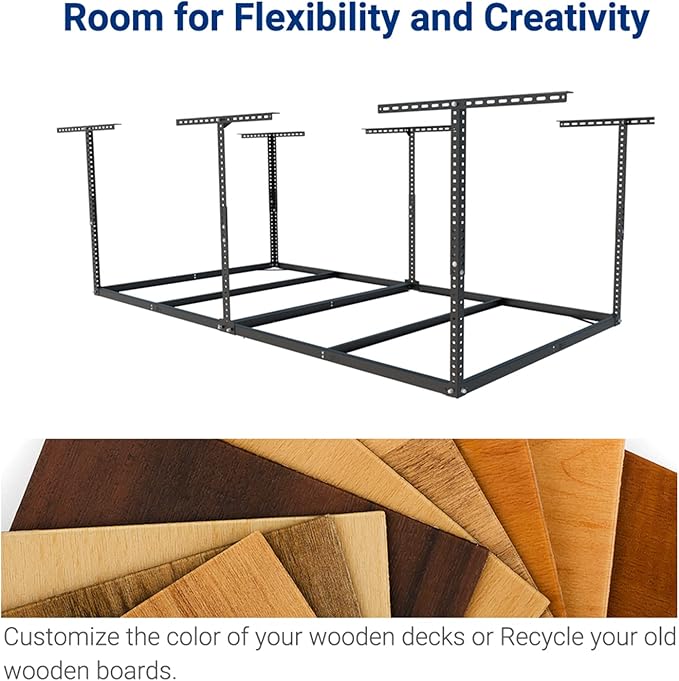 FLEXIMOUNTS 4x8 Overhead Garage Storage Rack without Decking, Storage