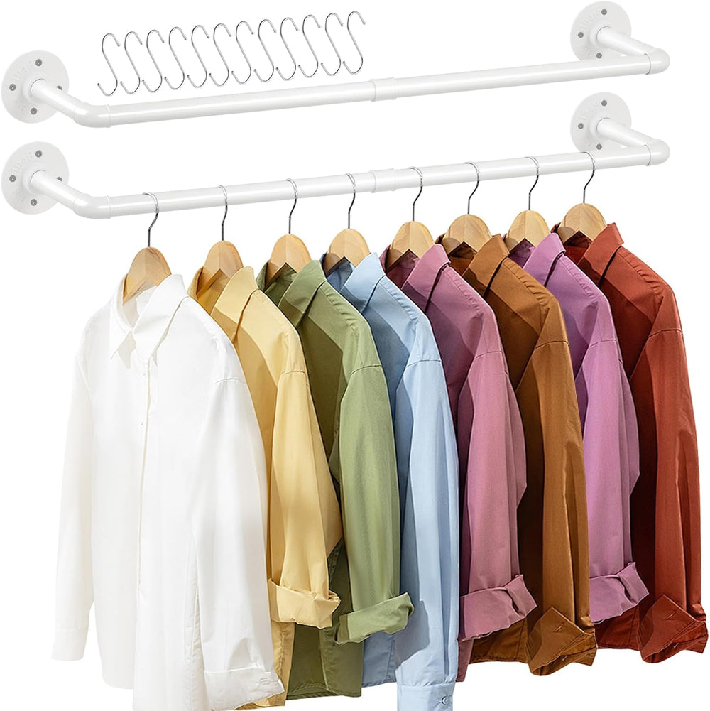 ERYTLLY Industrial Pipe Wall Mounted Clothes Rack,38 Inches Heavy Duty Detach...