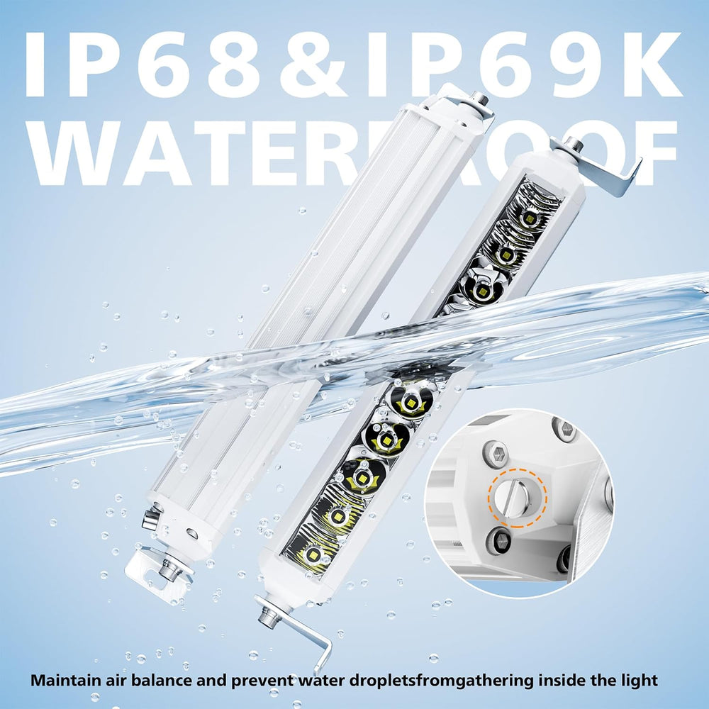 Boat Light Bar 22 Inch Slim Single Row White LED for Marine UTV
