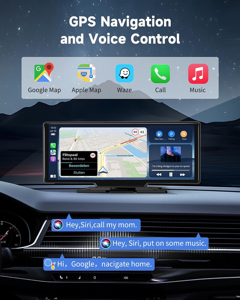 11.5" Wireless Carplay Screen for Car, Portable A pple Carplay & And...