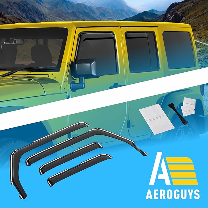 Extra Durable Window Deflectors in-Channel Window Visors Rain Guards Fit (4pcs)