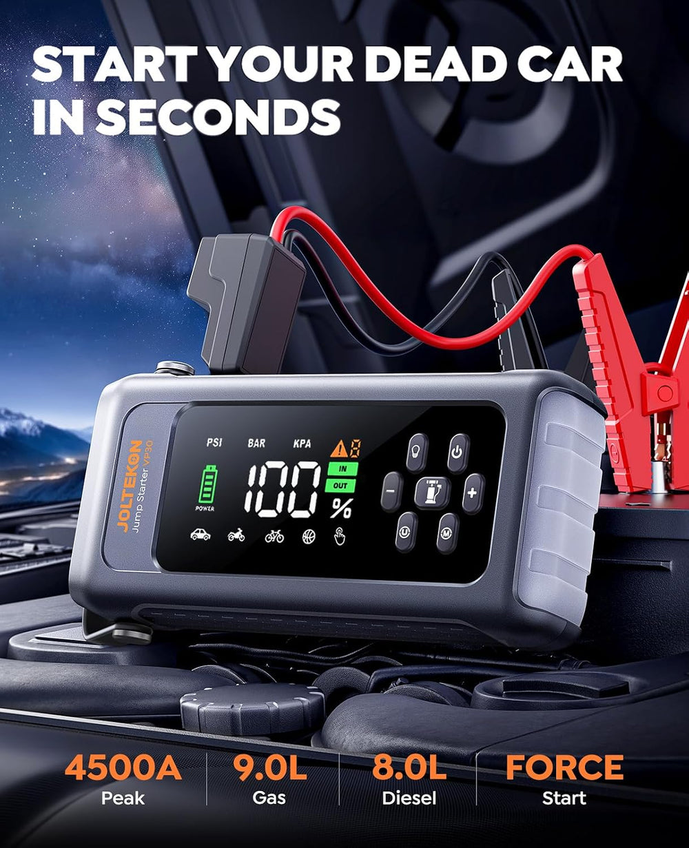 Car Battery Jump Starter with Air Compressor 4500A 150PSI, Car Jumper Starter...