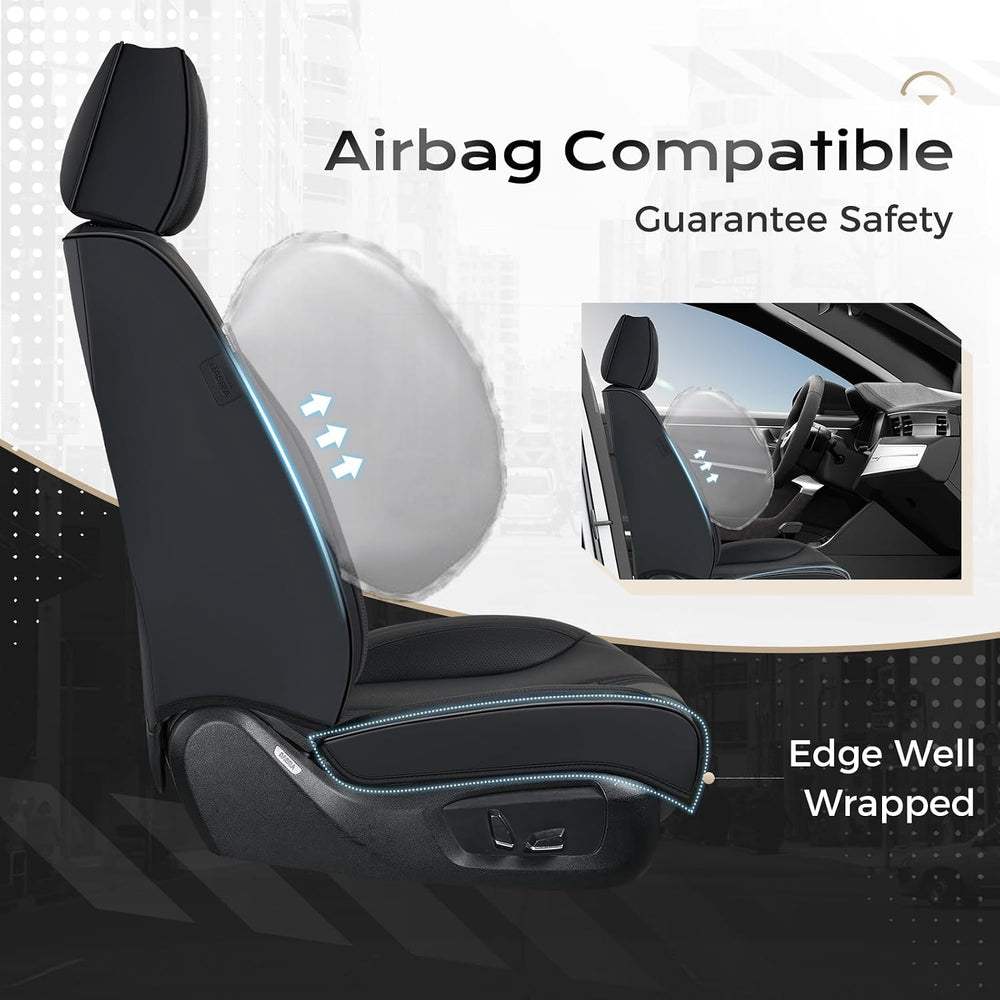 Coverado Car Seat Covers with Lumbar Support, Front Covers for Cars, Universa...