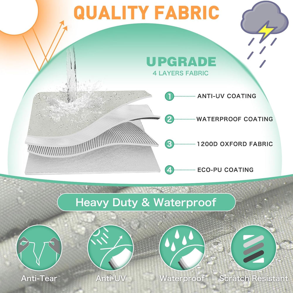 Waterproof 20-22FT Boat Cover, 1200D Heavy Duty Trailerable Cover