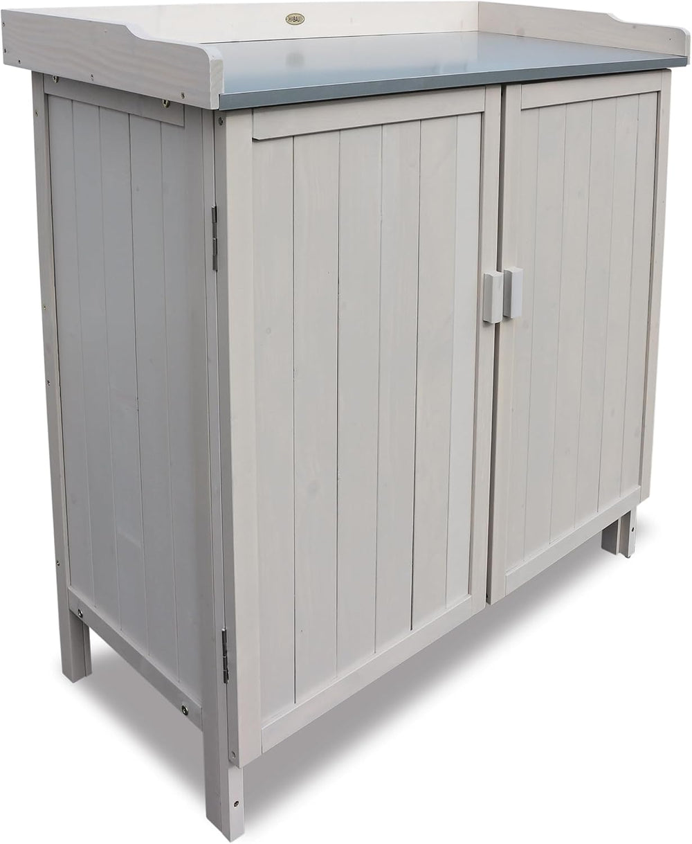 HABAU Lino 3095, Garden Storage Cabinet, Potting Bchen Table, Grey, 98 x 48 x...