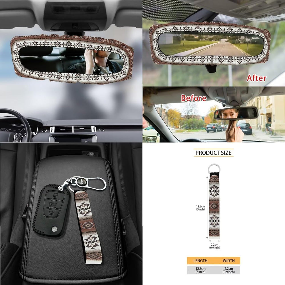 Wanyint Aztec Southwest Brown 15 PCS Car Seat Covers Set for Men Women, with ...