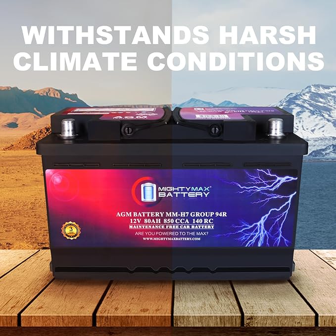 Mighty Max Battery MM-H7 Start and Stop Car BCI Group Size 94R 12V 80AH