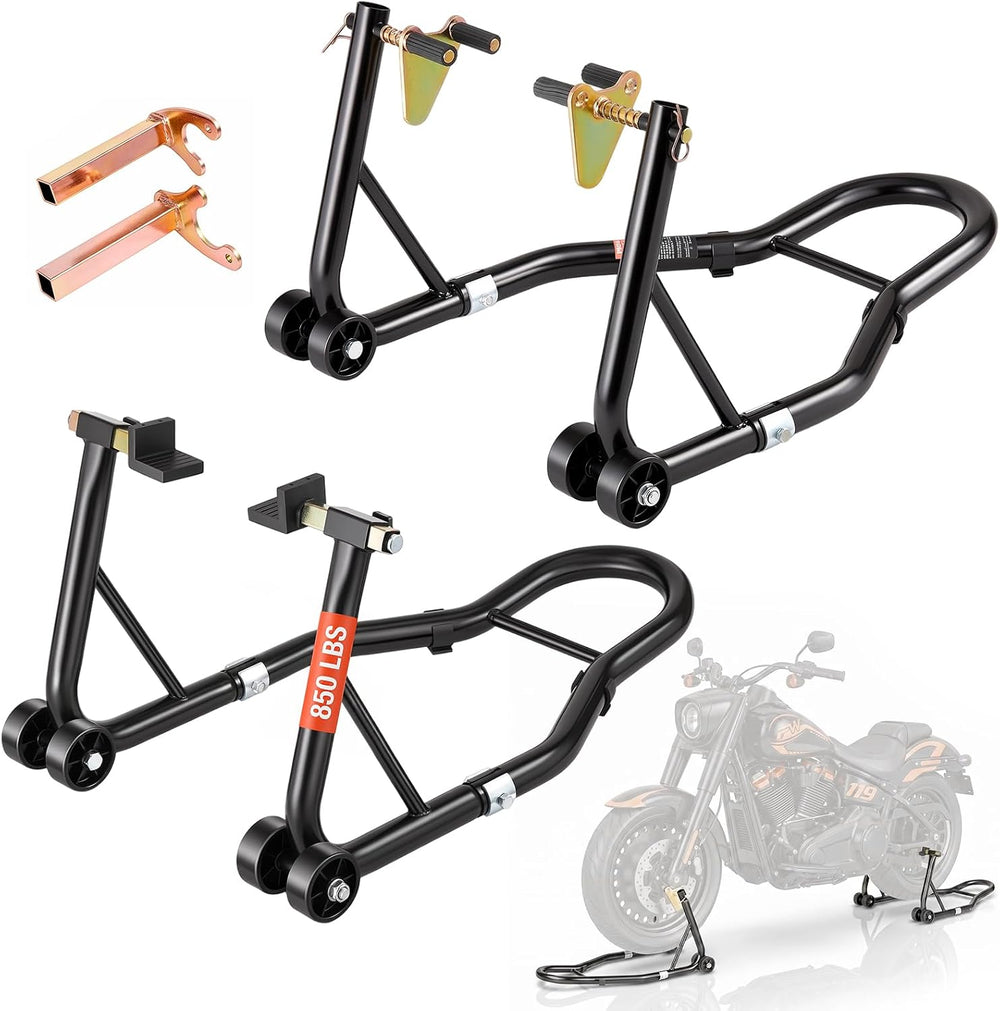 vevor Motorcycle Stand Lift 850lbs Front Rear Combo Stand Lift Stand Front Wh...