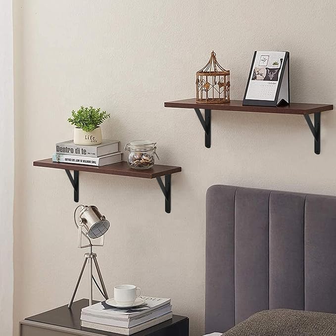 20 Pack L8 x H 6" Black Heavy Duty Shelf Brackets