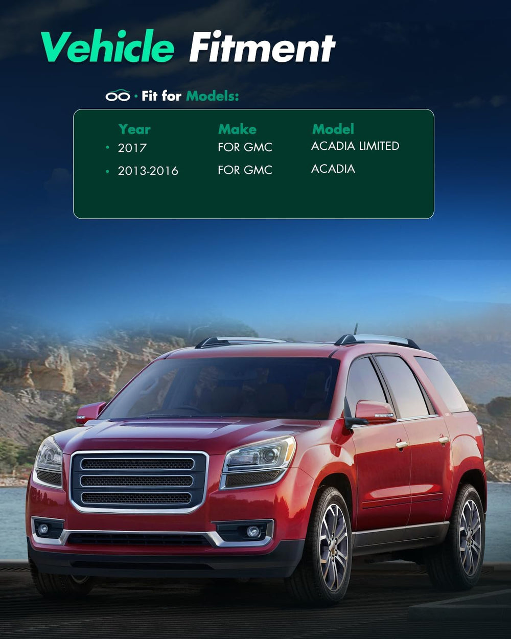 SCITOO Front Left Bumper Grille Fit for 2017 for GMC Acadia Limited,2013-2016...