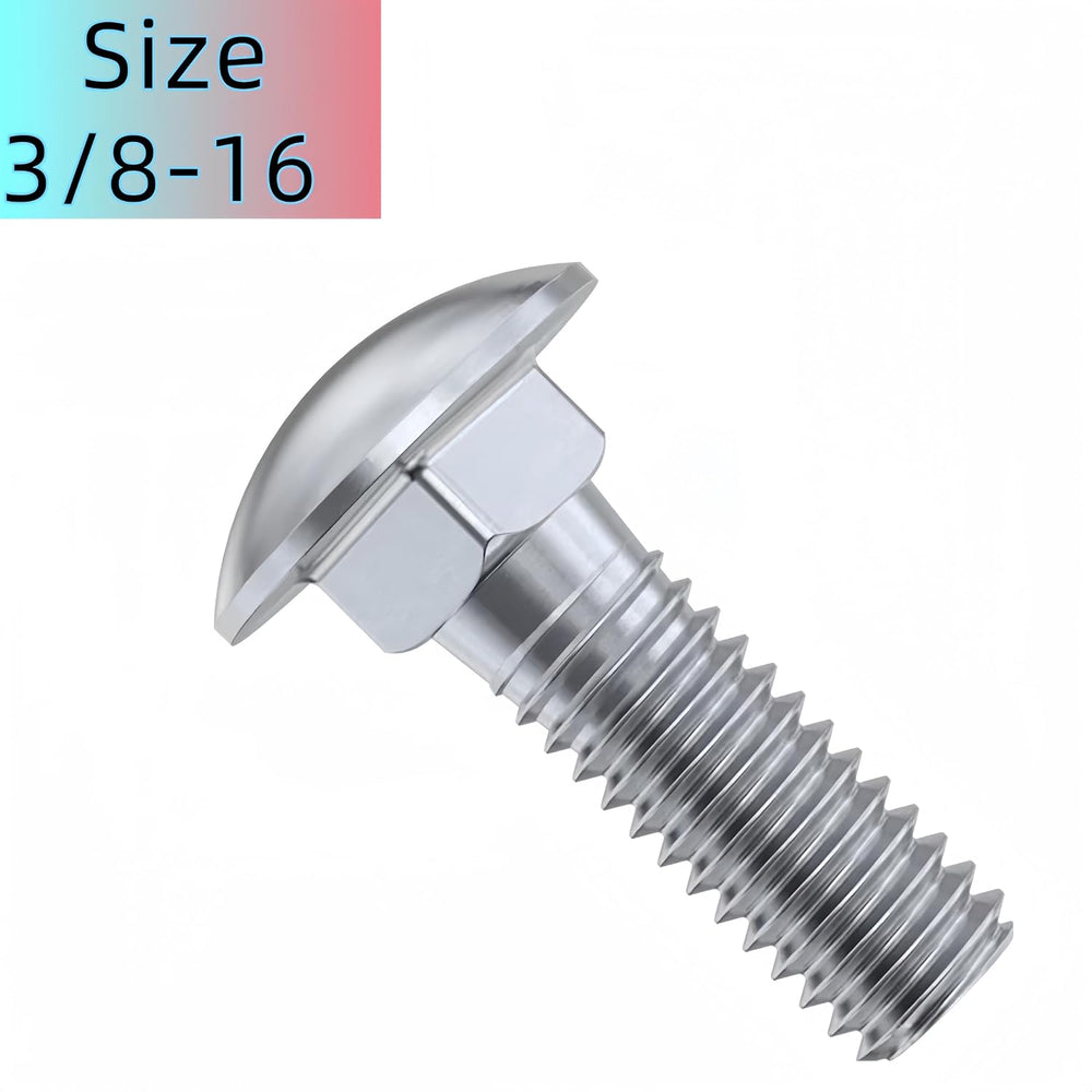 SANTIE 18-8 Stainless Steel Carriage Bolt, 3/8-16 X 2 in.25pc