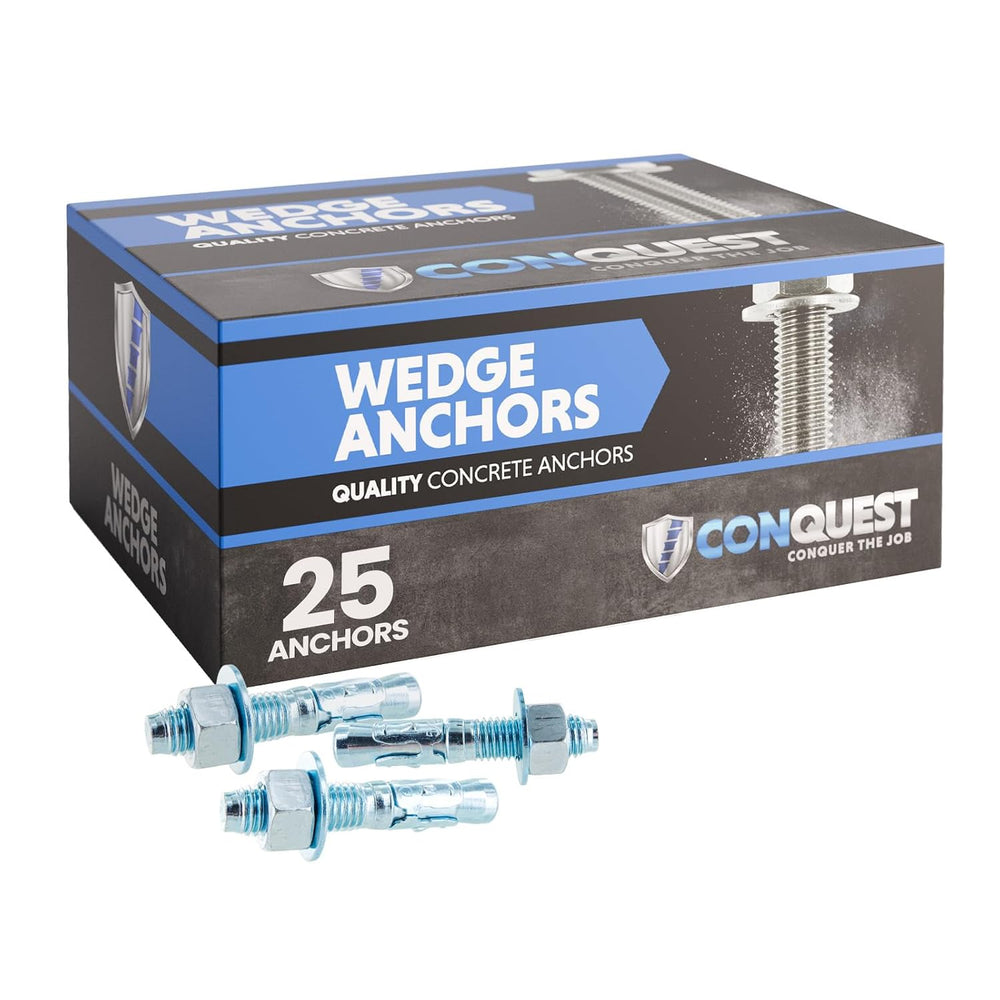 Conquest Zinc Plated Wedge Anchors for Concrete 5/8” x 3-1/2”