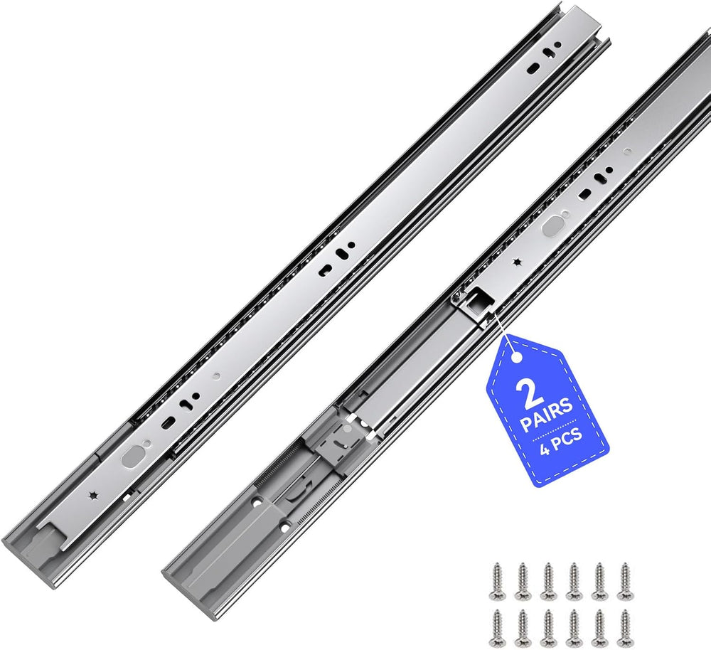 LONTAN 2 Pairs Soft Close Drawer Slides 22 Inch Heavy Duty Cabinet Rails