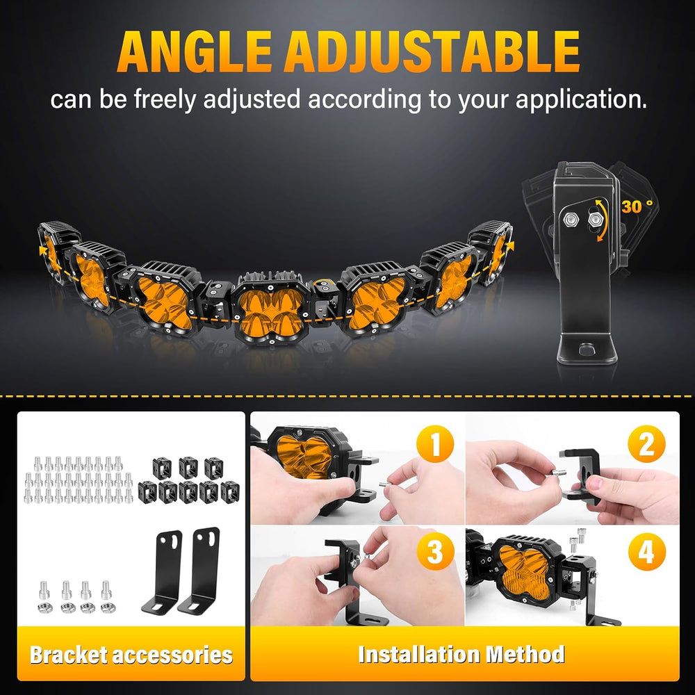 Willpower 46 inch 210W Amber Straight Curved Adjustable & Linkable LED Li...