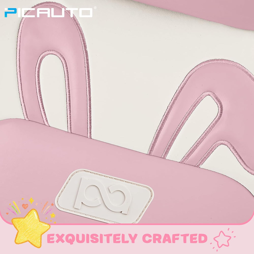 PIC AUTO Car Seat Covers, Cute Rabbit Premium Pink Leather Seat Covers, Unive...