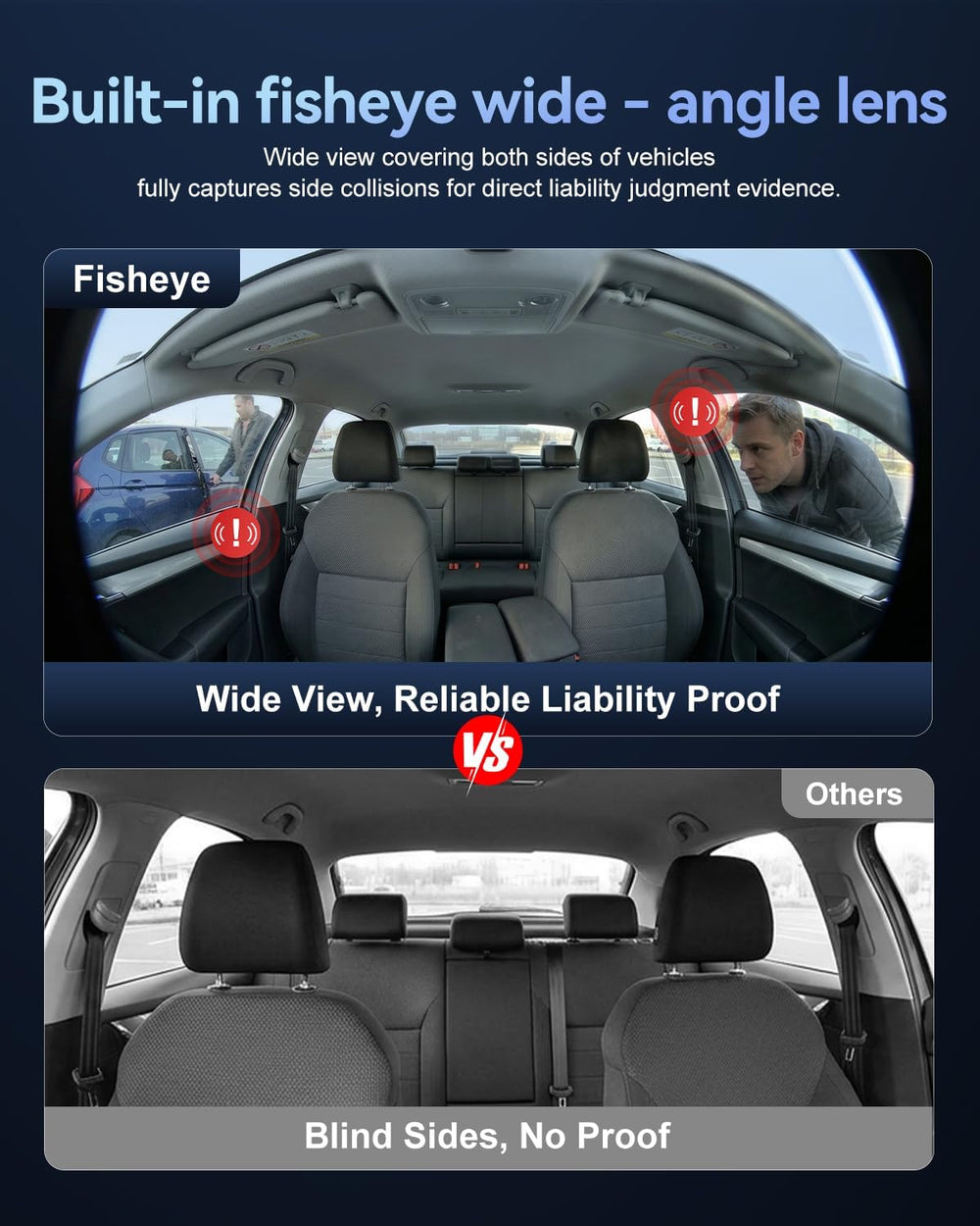 Dash Cam Front and Rear: 4K 3 Channel Dashcam for Car Free 64GB Card