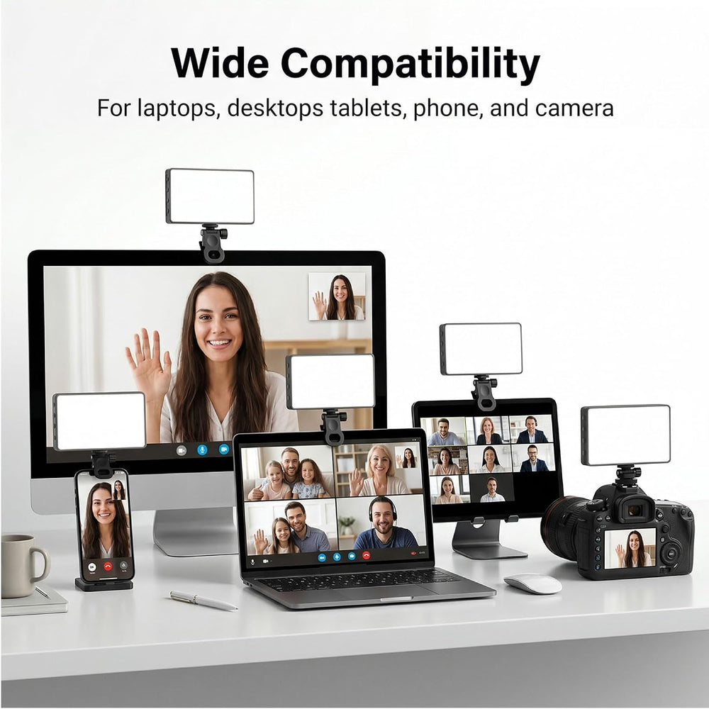 225 LED Portable Selfie Light, Video Conference Light, 4000mAh Rechargeable, ...