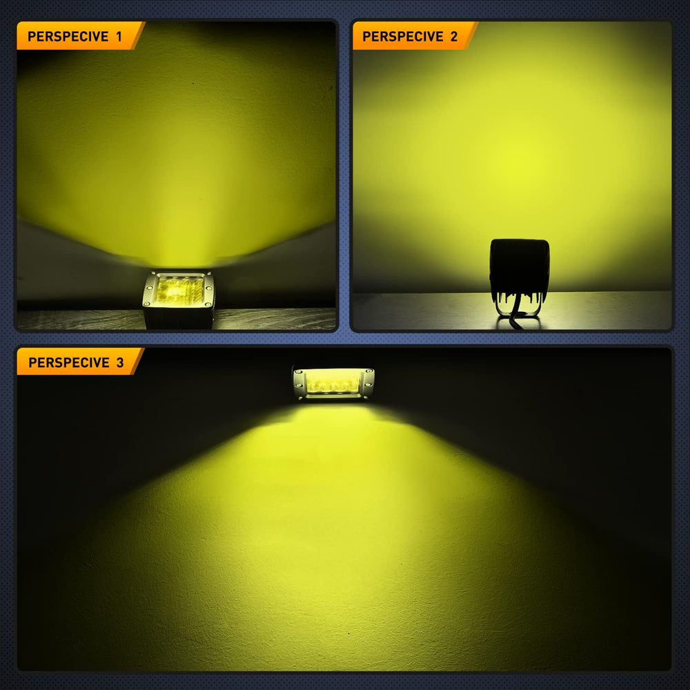 Nilight 2Pcs 3Inch Amber LED Pods 42W LED Cubes Upgraded Spot Flood Combo Dri...