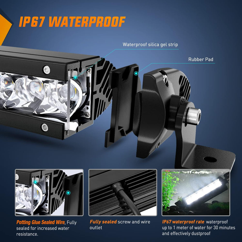 Nilight Led Pods 7 Inch 30W Super Slim Spot LED Light Bar Off Road Lights Dri...