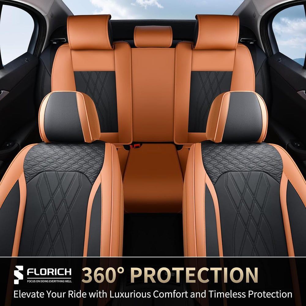 Seat Cover Full Set Automotive Seat Cover 5 Seats Leather Waterproof Car Seat...