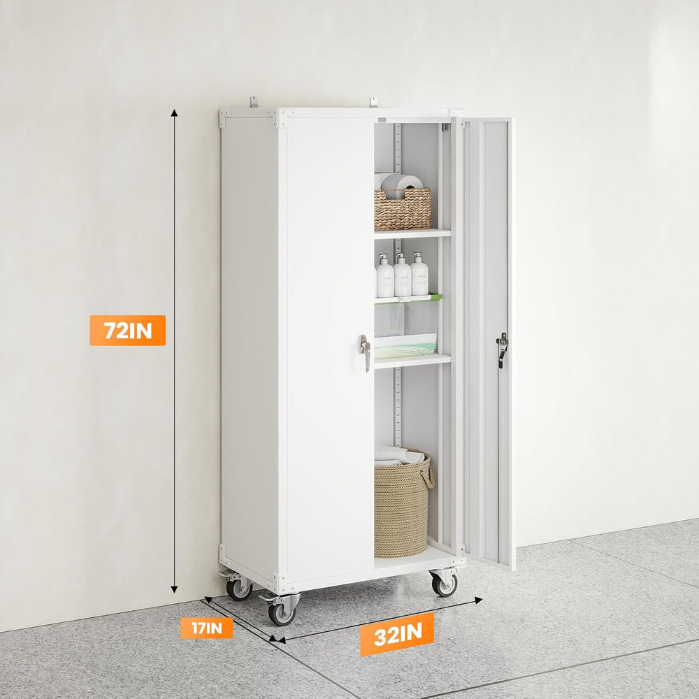 DUMOS 72 Inch Metal Garage Storage Cabinet, Rolling Tool Cabinet
