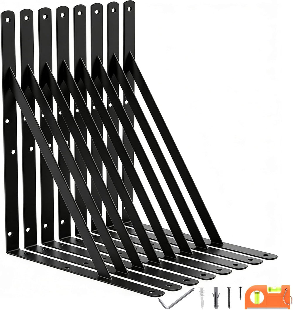 8-Pack 14 Inch Heavy Duty Shelf Brackets, Large Floating Shelf Bracket
