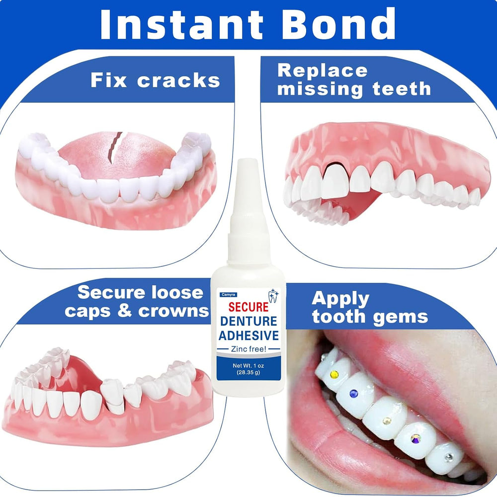 Dental Lab Instant Bonding Dental Glue (1 oz), Repair Cracks, Secure Loose &a...