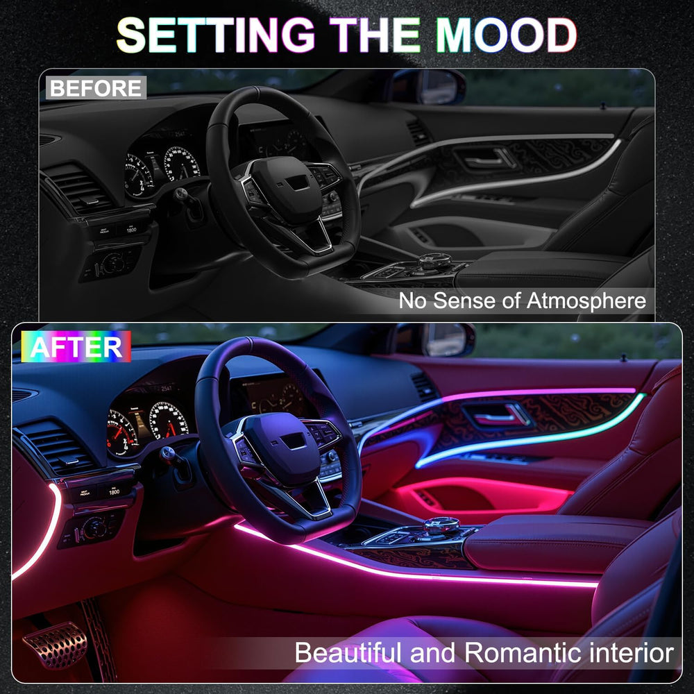 Dreamcolor Acrylic Interior Car LED Strip Lights, 10 in 1 Ambient Lighting Ki...