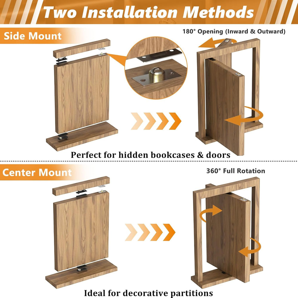 Hidden Door Pivot Hinge, 570LBS Load Capacity Heavy Duty Hidden Door Bookcase...