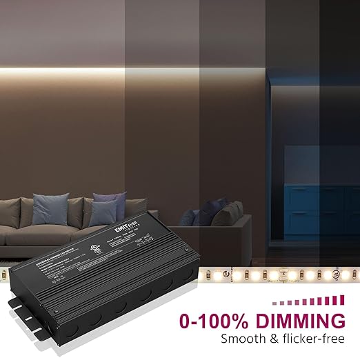 EMITEVER Dimmable Led Driver, 600W AC 110V-277V to DC 24V Transformer, 5-in-1