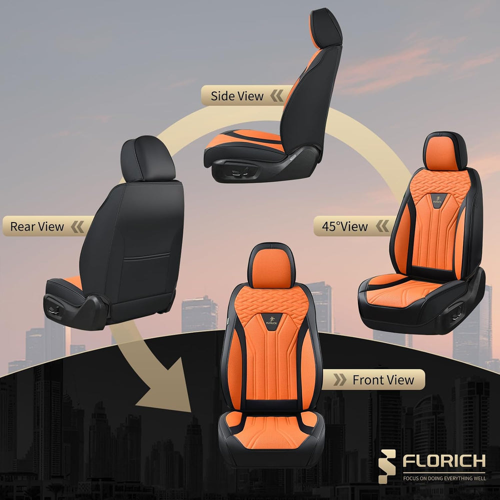 FLORICH Seat Covers for Cars, Waterproof Automotive Seat Covers, Leather Car ...