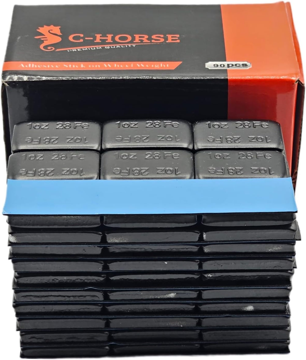 C-HORSE 540 Pcs,1 Oz, Black, Adhesive Stick On Wheel Weights, Blue Adhesive E...