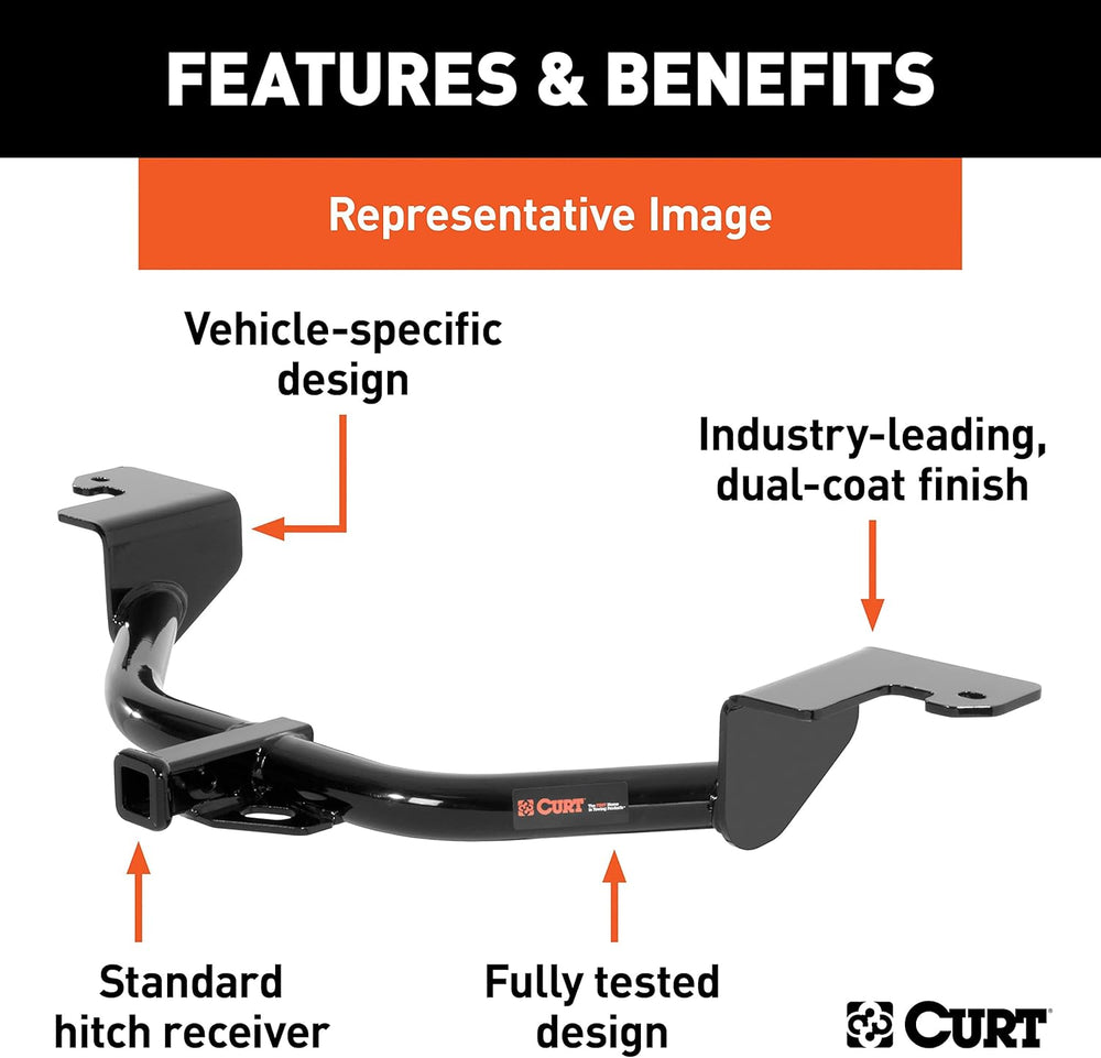 CURT 11085 Class 1 Trailer Hitch, 1-1/4-Inch Receiver, Compatible with Select...