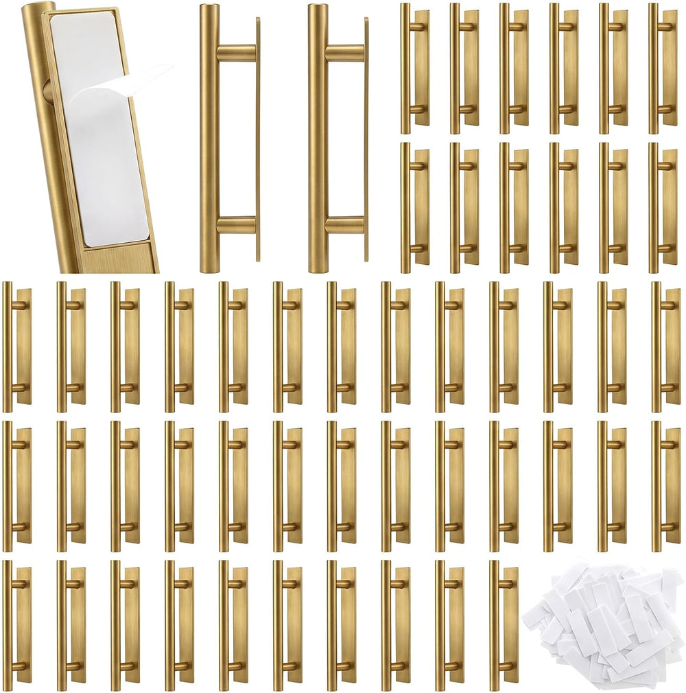 Barydat 50 Pack Self Stick Push Pull Helper Stick on Drawer Pulls ABS Plastic...