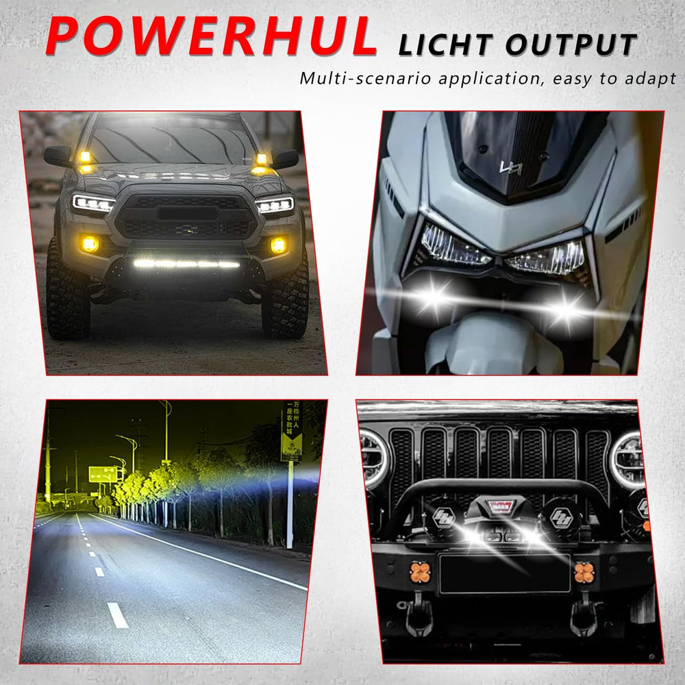 Motorcycle Driving Lights 3 Modes Hi/Lo Beam Sport Front Grille LED Lights