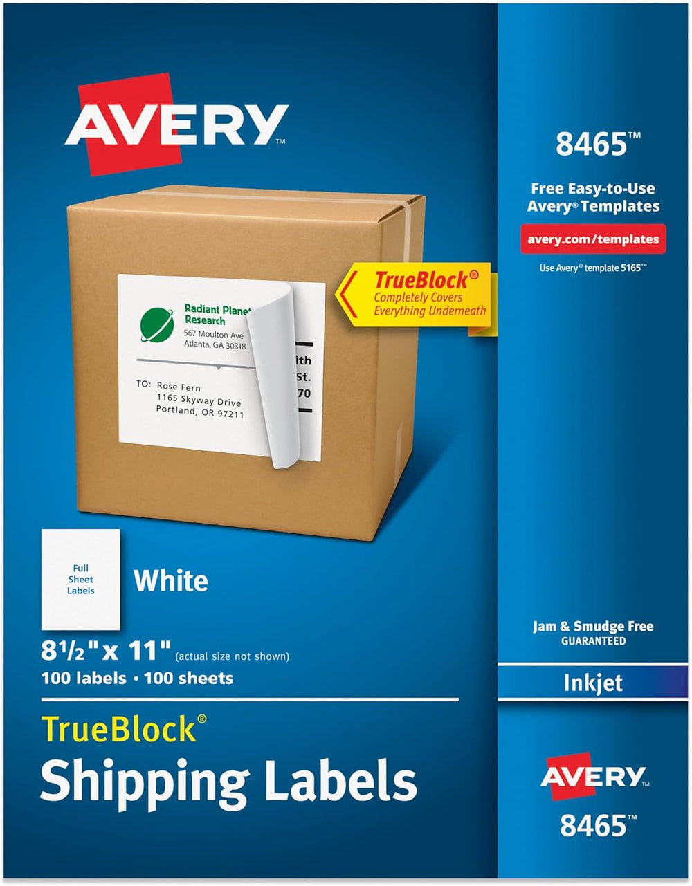 Avery® Full-Sheet Printable Shipping Labels, 8.5" x 11" Customizabl...