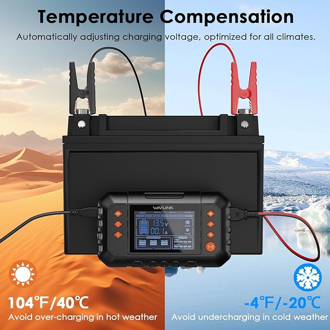 WAVLINK Smart Battery Charger, Car Battery Charger