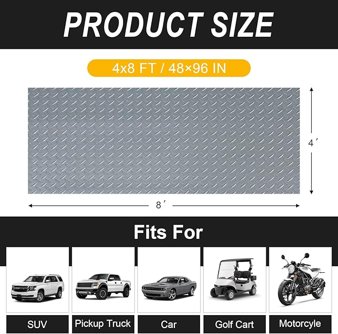 4x8FT Garage Floor Mat, 2.8mm Thickened Flooring Roll