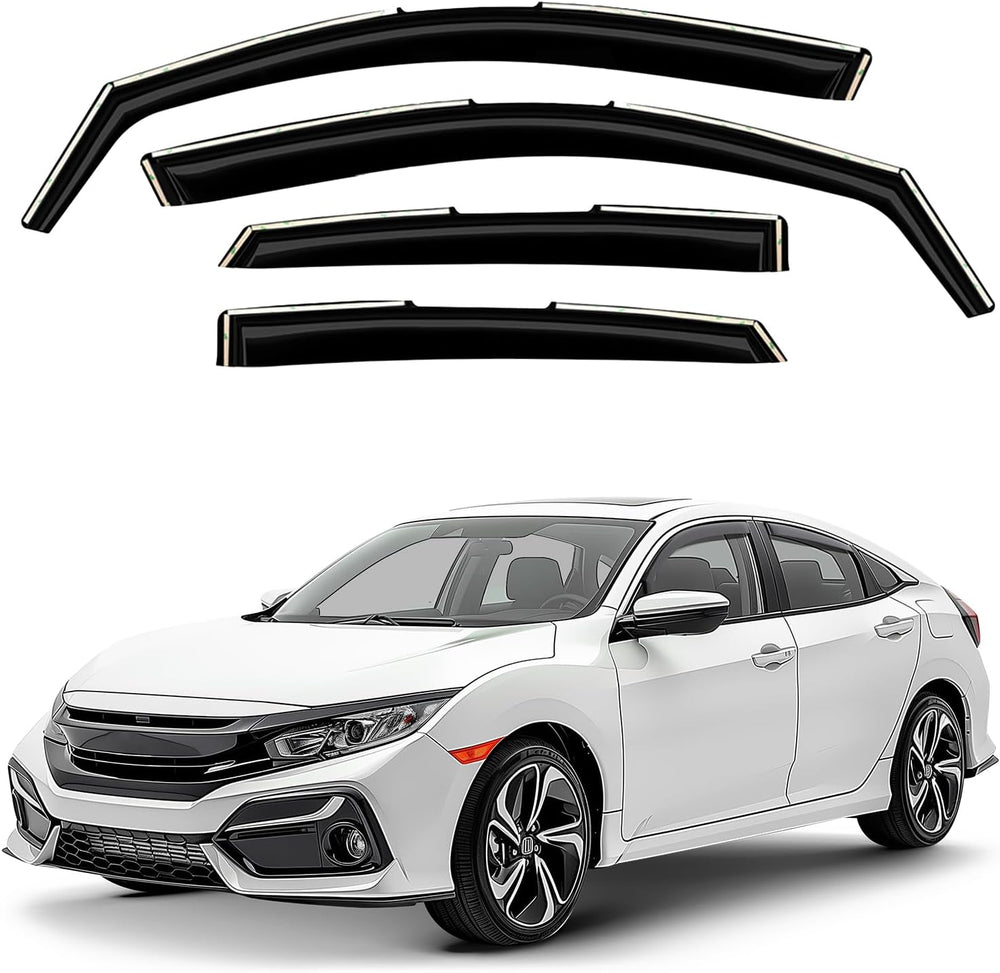 Window Deflectors Smoke Tinted In-Channel Side Window Vent Visor Deflectors (...