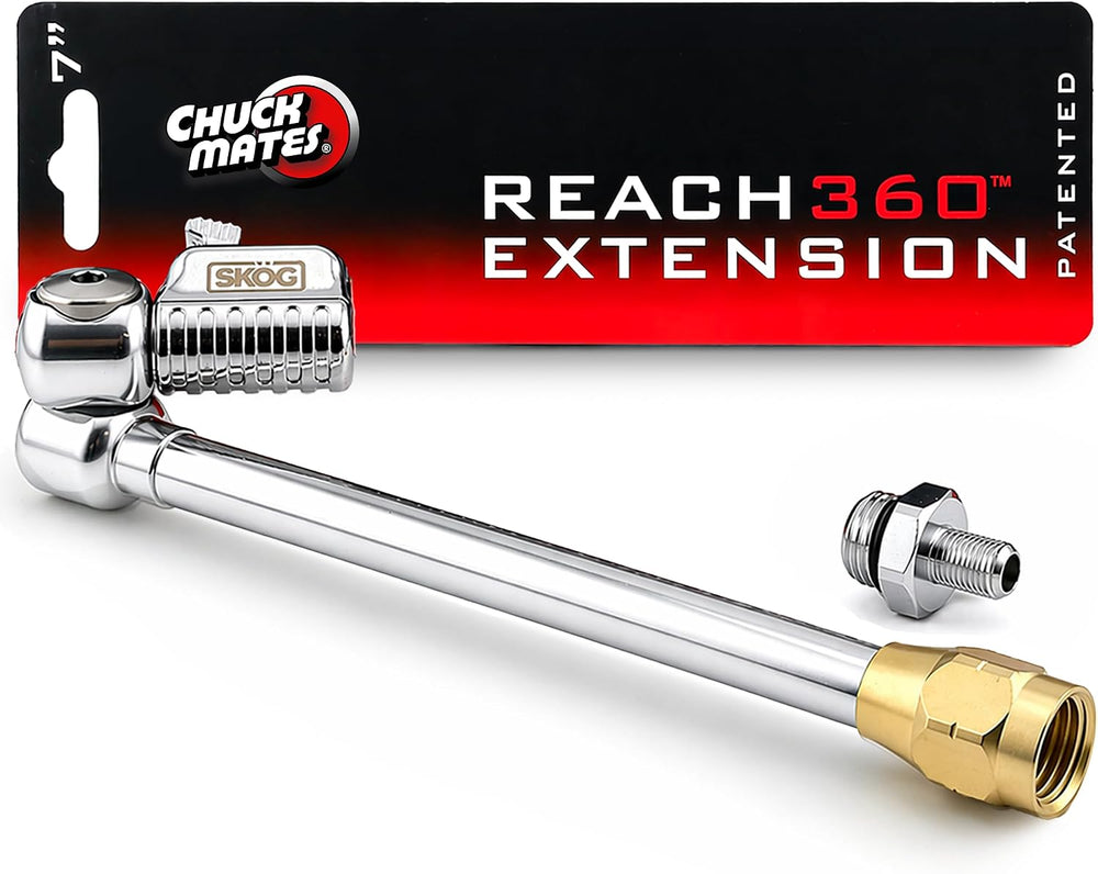 Chuck Mates Dually Tire Inflator Extension, Locking Air Chuck for RV, Semi